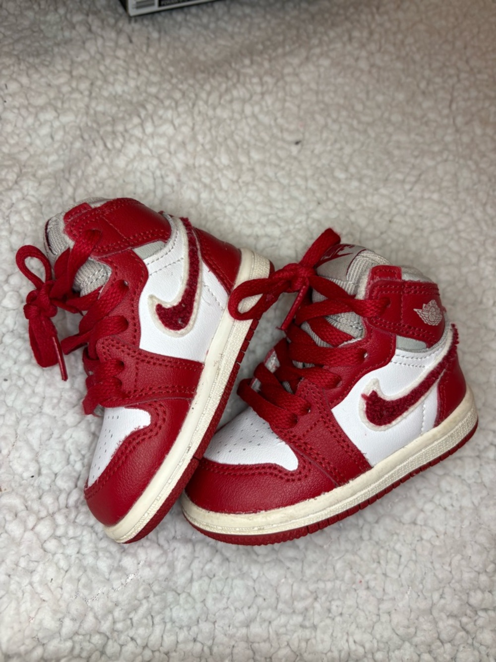 Nike Kids Red and White High-Top Sneakers
